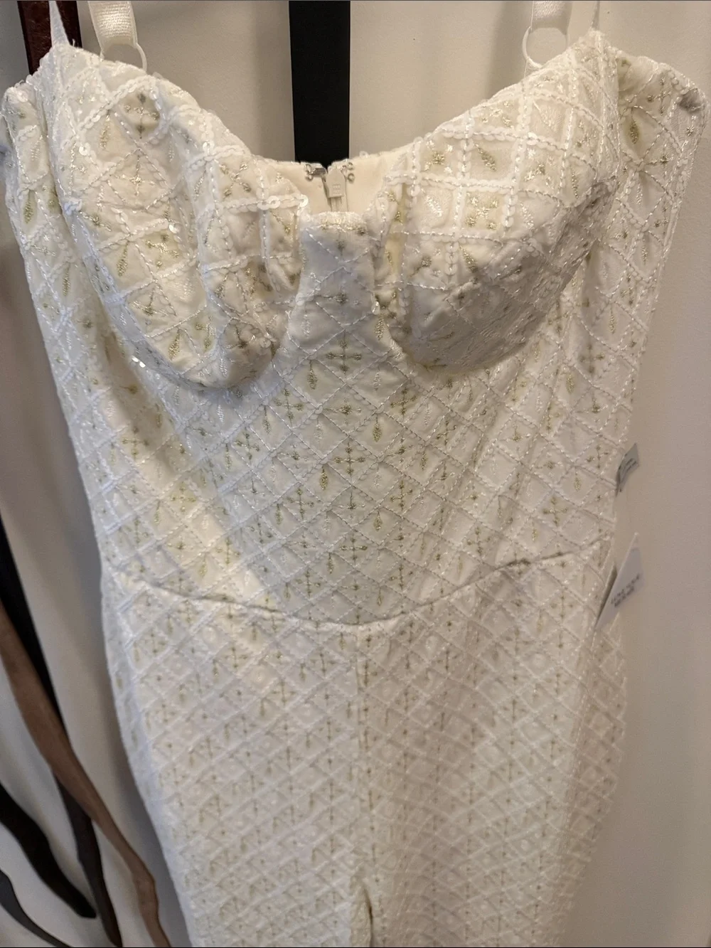 Nadine Merabi white sparkly jumpsuit new with tags - Picture 4 of 4